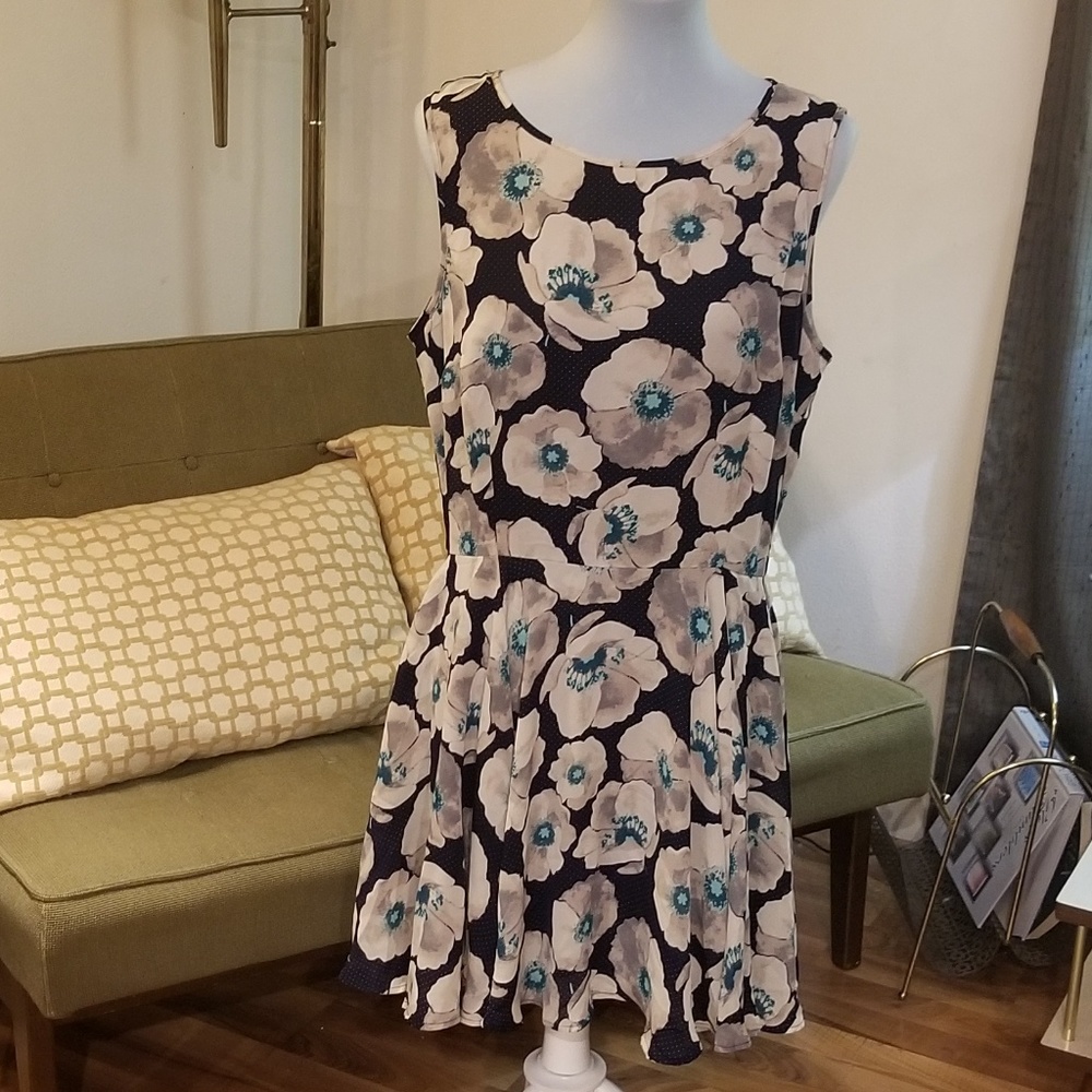 Maison Jules fit & flare floral print dress - Picture 1 of 5